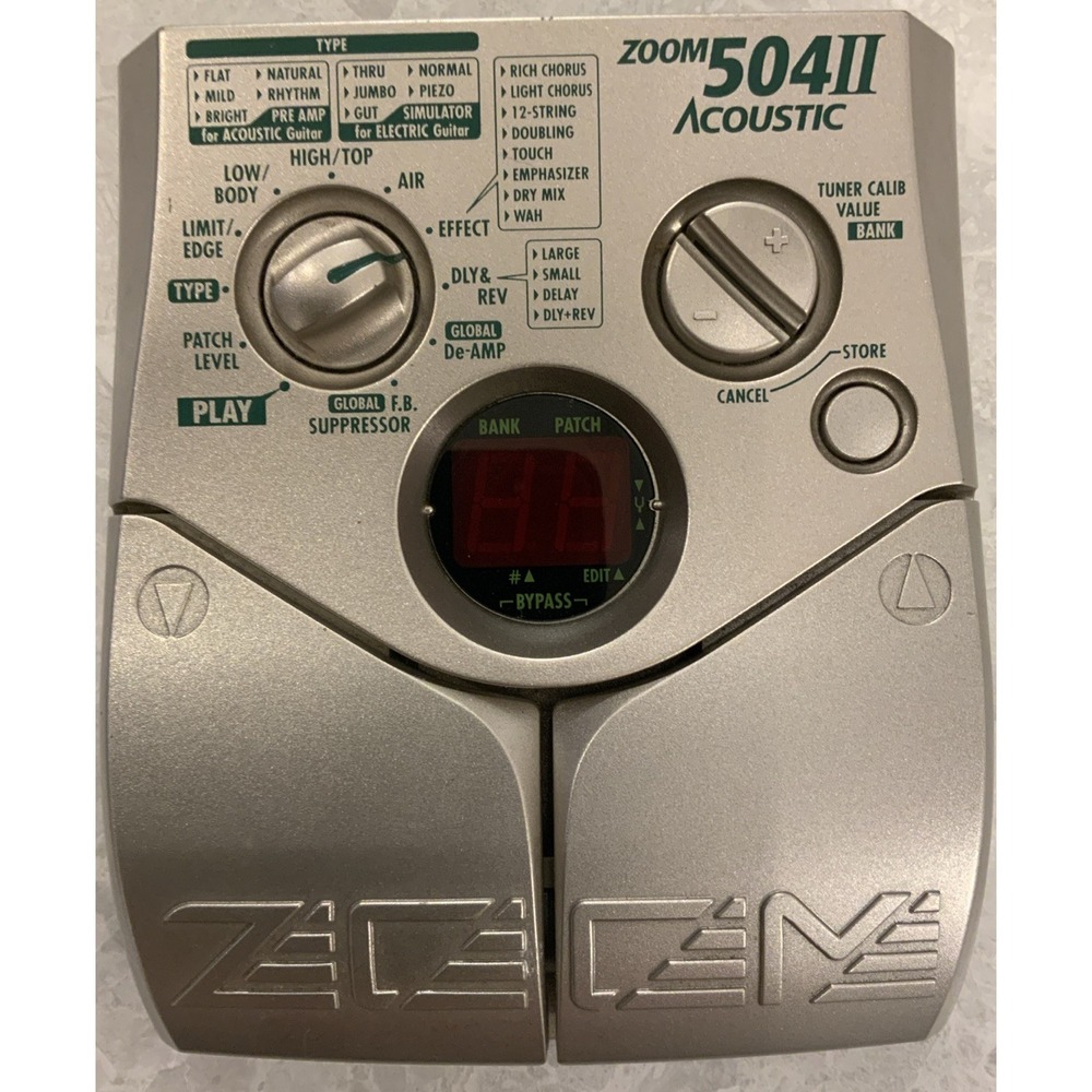 Zoom 504II Acoustic Guitar Foot Peddle Multi Effects Tested Works
